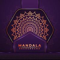 conception de fond de mandala de luxe avec décoration de style islamique arabe de couleur dorée vecteur