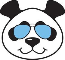 Tête de panda avec des lunettes de soleil aviateur vector illustration