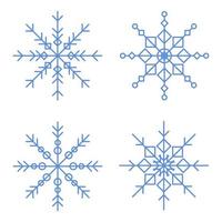 ensemble d'icône de flocons de neige bleu plat simple. grand design à toutes fins utiles. illustration vectorielle isolée sur fond blanc. vecteur