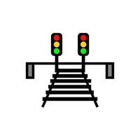 icône de l'art de la ligne de transport ferroviaire, vecteur de contour simple