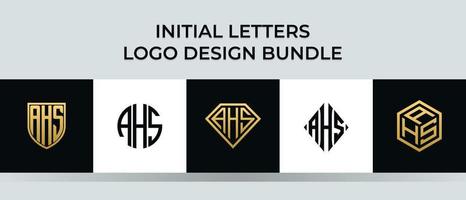 paquet de conceptions de logo de lettres initiales ahs vecteur