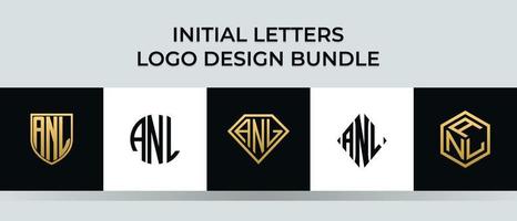lettres initiales et ensemble de conceptions de logo vecteur