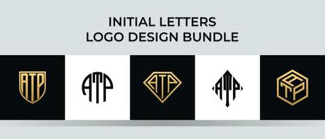 Paquet de conceptions de logo de lettres initiales atp vecteur