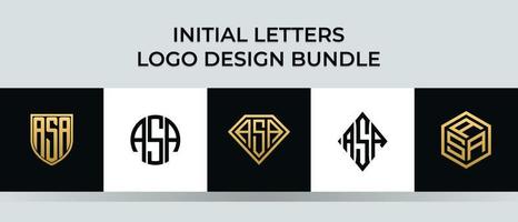 Paquet de conceptions de logo de lettres initiales asa vecteur