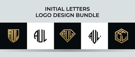 Paquet de conceptions de logo de lettres initiales aul vecteur