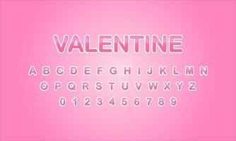 effet de texte modifiable de style saint valentin vecteur