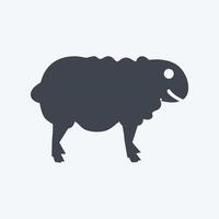 icône de mouton dans un style de glyphe branché isolé sur fond bleu doux vecteur