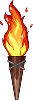 flamme de torche en dessin animé isolé vecteur