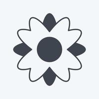 icône de fleur dans un style glyphe branché isolé sur fond bleu doux vecteur