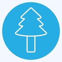 icône de l'arbre ii dans le style tendance des yeux bleus isolé sur fond bleu doux vecteur