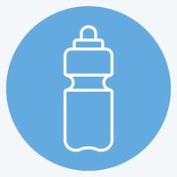 icône de bouteille d'eau dans le style tendance des yeux bleus vecteur