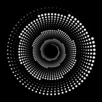 toile de fond de points en spirale de conception. abstrait monochrome. art optique. vecteur