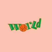 conception d'illustration de basket-ball du monde vecteur