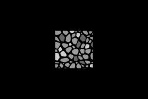 Carrelage de sol en pierre de roche carré motif mur pour vecteur de conception de logo de construction