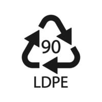 symbole de recyclage des composites ldpe 90. illustration vectorielle vecteur