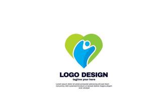 Modèle de conception de logo de concept de soins de personnes créatives abstraites vectorielles en stock vecteur