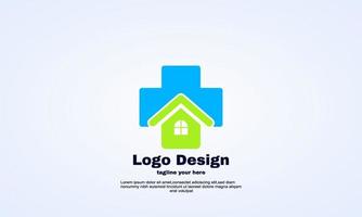 Élément de vecteur de conception de logo de maison médicale illustrator stock