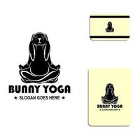 logo de yoga de lapin vecteur