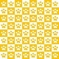 empreintes de chien et chat jaune vecteur