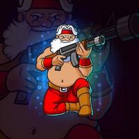 le santa robber est prêt pour le tournage de la conception du logo esport vecteur