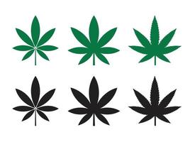 ensemble de symbole de feuille de marijuana vecteur