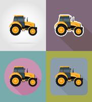 tracteur plat icônes vector illustration