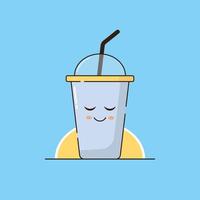 illustration d'icône de vecteur de tasse de café heureux mignon.