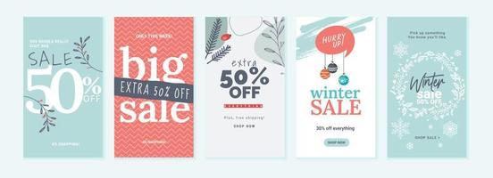 soldes d'hiver. illustrations vectorielles pour les bannières de vente sur le Web et les médias sociaux, les achats et le commerce électronique, l'image de marque du magasin, les étiquettes de vente et les coupons, la promotion des produits, le marketing. vecteur