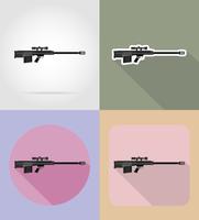 armes à feu armes modernes icônes plats vector illustration