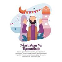 bienvenue le mois du ramadan plein de bénédictions vecteur