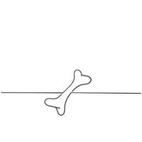 illustration d'icône d'os de chien avec un vecteur de style doodle dessiné à la main