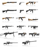 armes et armes à feu set collection icônes vector illustration