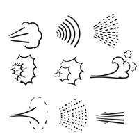 ensemble d'illustrations d'icônes de pulvérisation d'eau doodle dessinés à la main vecteur