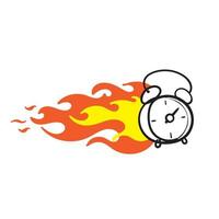 montre doodle dessinée à la main sur le symbole d'illustration de feu pour l'icône de vitesse isolée vecteur