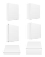 livre blanc carton boîte emballage set icons illustration vectorielle vecteur