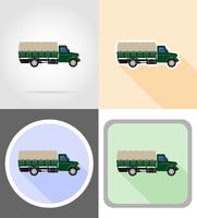 camion de fret pour le transport de marchandises plats icônes vector illustration