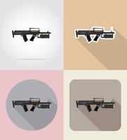 armes à feu armes modernes icônes plats vector illustration