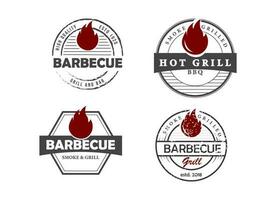 inspiration de conception de logo de gril de barbecue vintage. vecteur