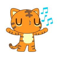 mignon petit chat vector illustration, chanter la pose