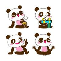 illustration de jeu de vecteur mignon petit panda