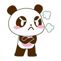 mignon petit panda vector illustration, pose en colère