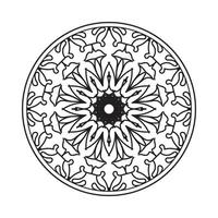 Éléments de décoration d'art mandala à motif circulaire vecteur