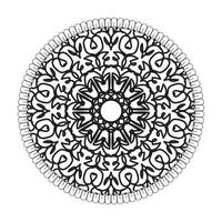 motif circulaire en forme de mandala avec fleur pour la décoration de tatouage mandala au henné vecteur