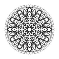 motif circulaire en forme de mandala avec fleur pour la décoration de tatouage mandala au henné vecteur