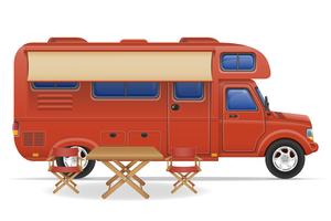 illustration vectorielle de voiture van caravane camping car mobile home vecteur