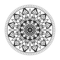 motif circulaire en forme de mandala avec fleur pour la décoration de tatouage mandala au henné vecteur