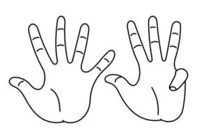 illustration dessinée à la main d'un doigt montrant le numéro neuf vecteur