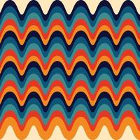 Impression de fond de lignes ondulées colorées des années 70 vecteur
