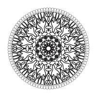 motif circulaire en forme de mandala avec fleur pour la décoration de tatouage mandala au henné vecteur