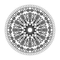 motif circulaire en forme de mandala avec fleur pour la décoration de tatouage mandala au henné vecteur